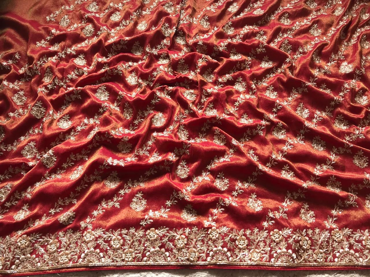 Wedding Bridal Saree Zardosi Sarees - Saffronfashionindia