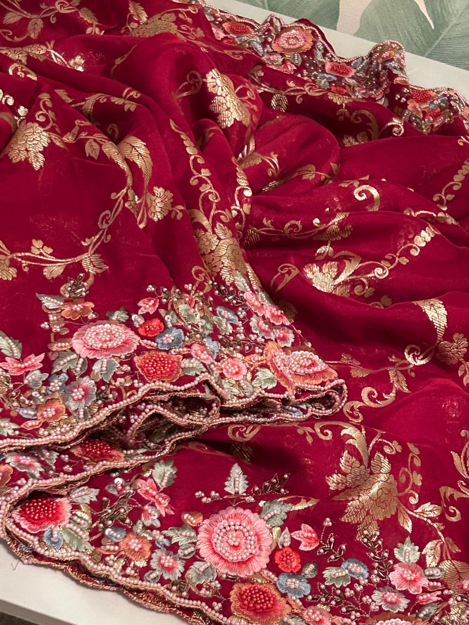 Bridal inspired wedding saree SaffronFashionindia