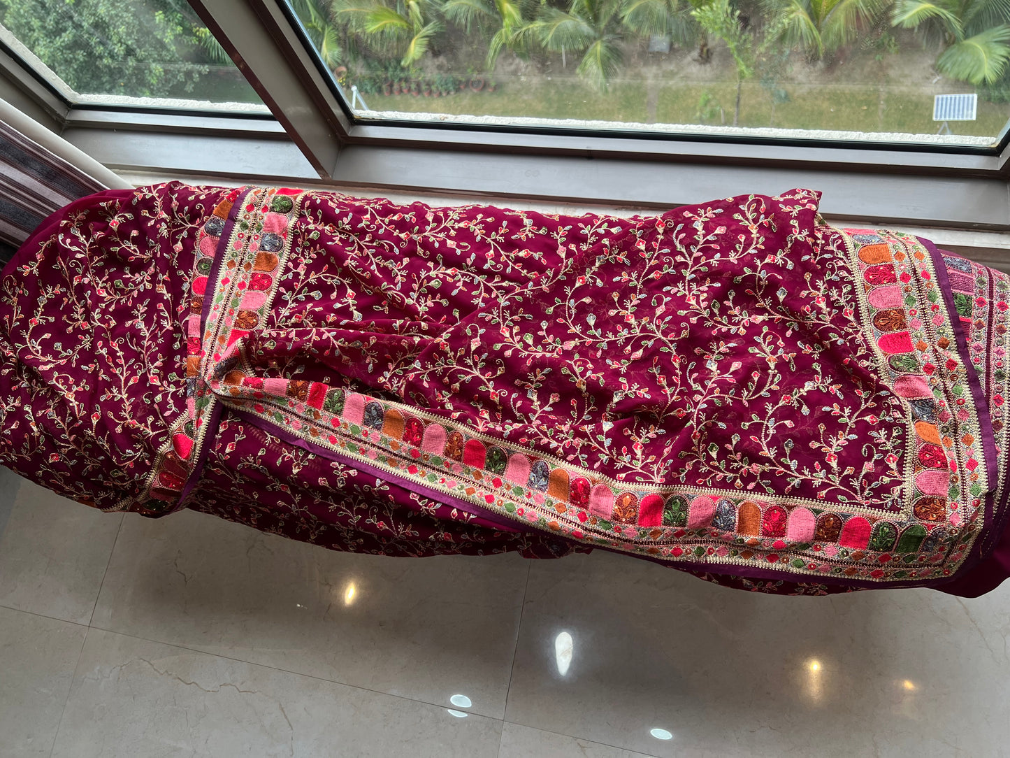 Elegant Georgette saree Indian sari - Saffronfashionindia