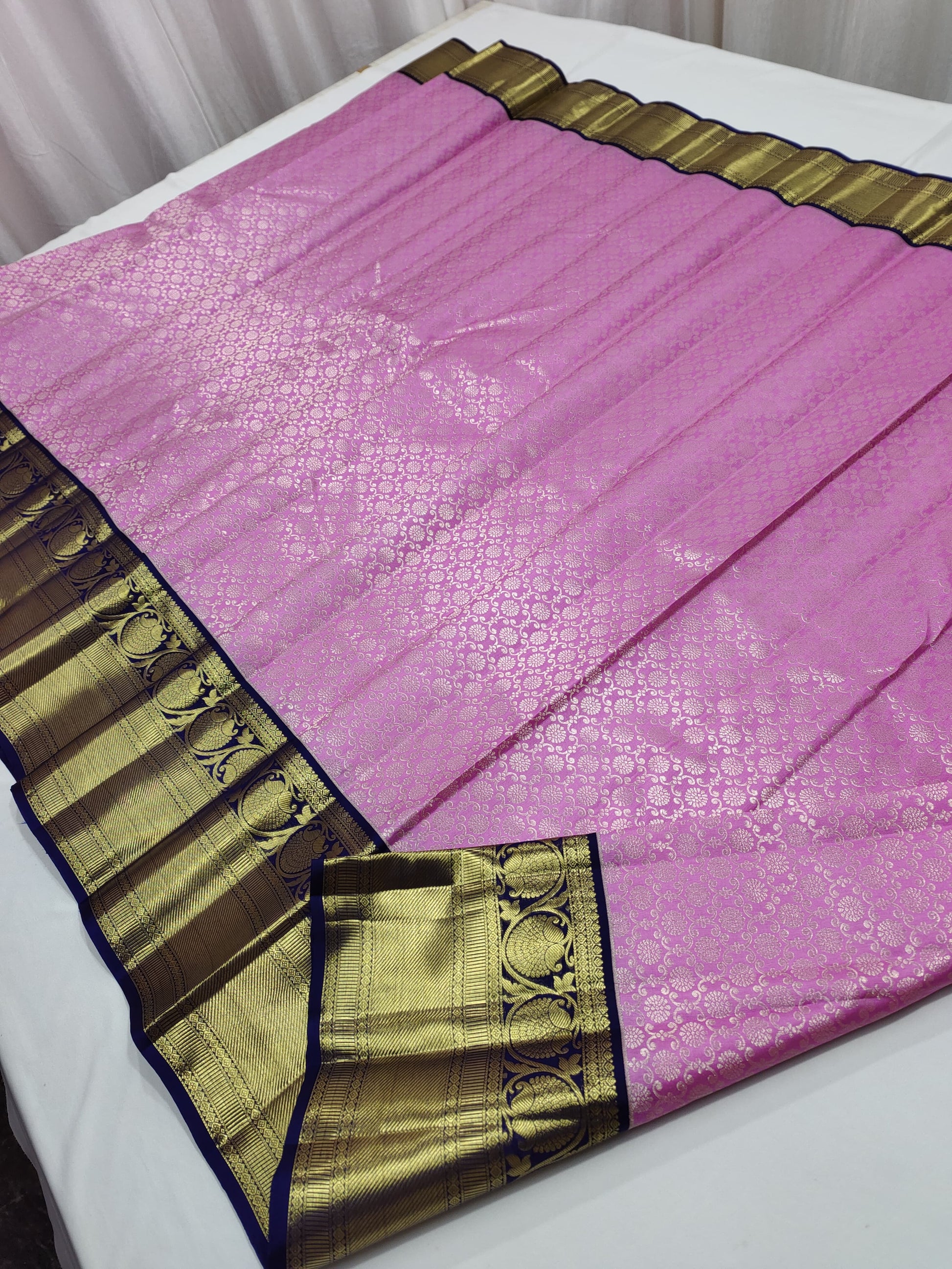 Silk pink Kanjeevaram saree women saree South Indian sarees - Saffronfashionindia