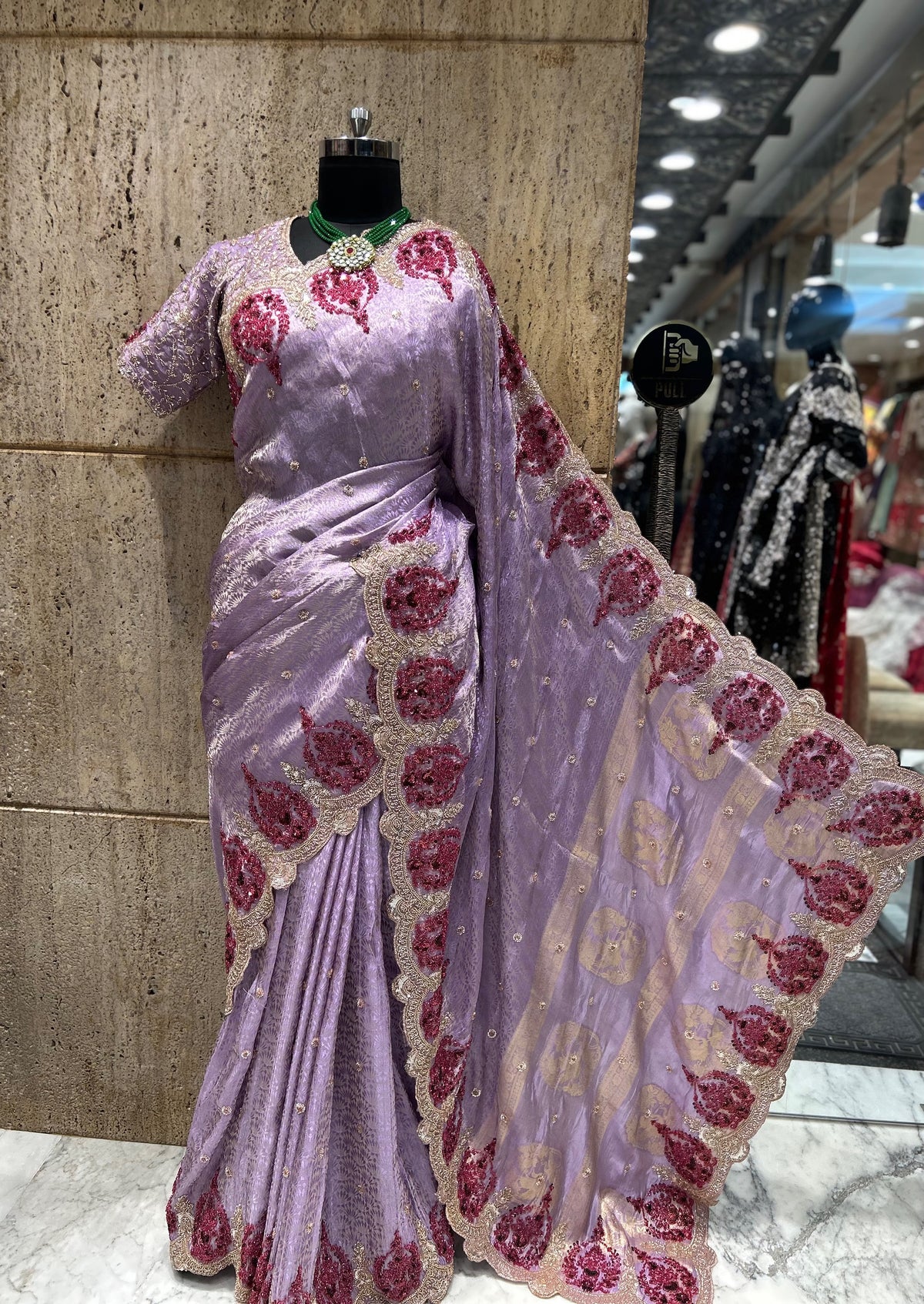 Soft silk upada saree embroidered saree partywear sari blouse SaffronFashion