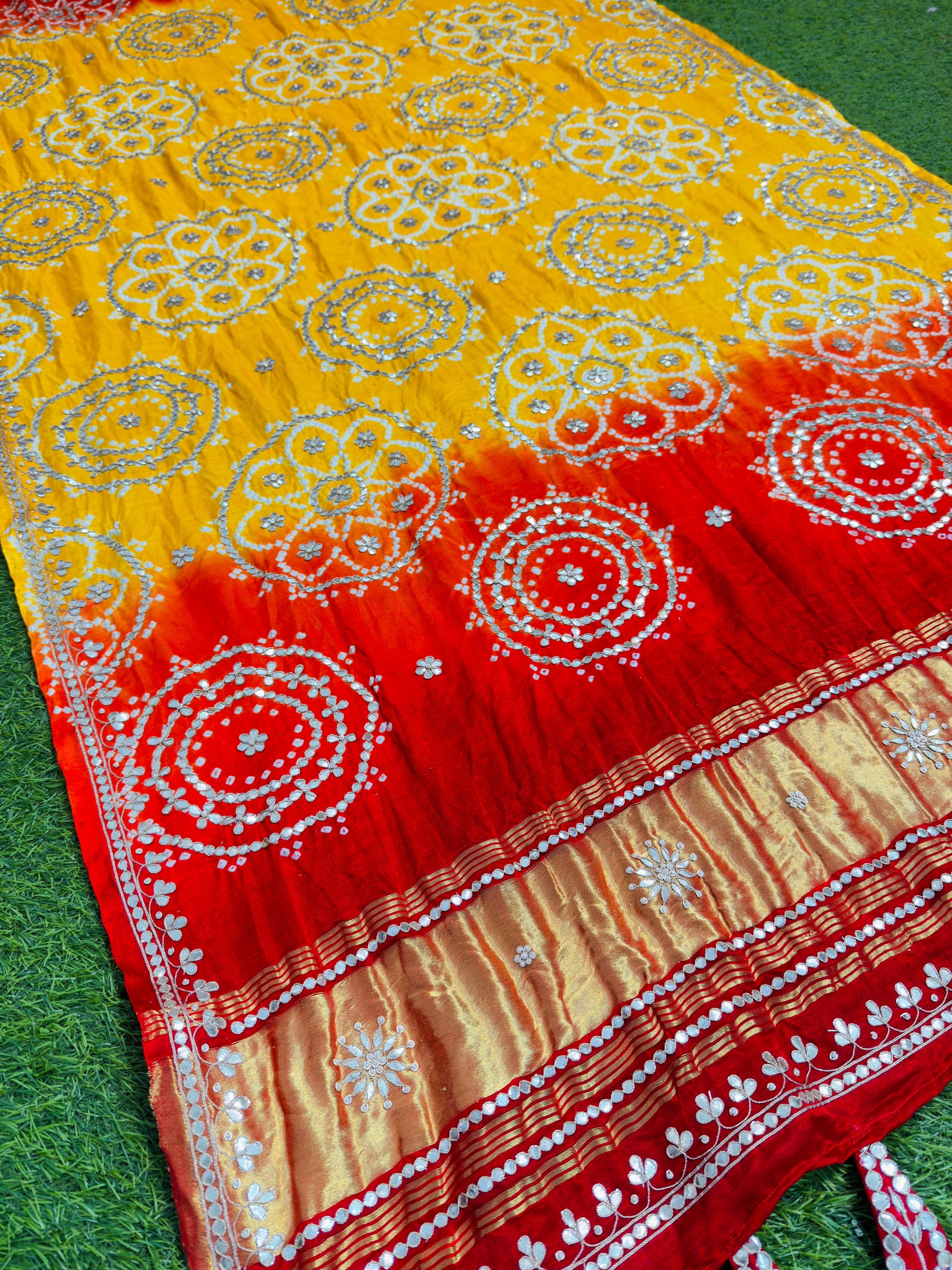Yellow dupatta handmade dupatta gajji silk dupatta SaffronFashion