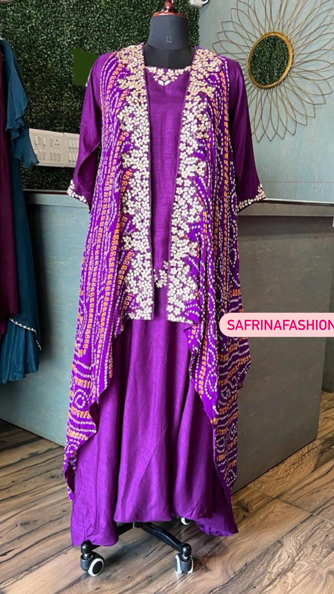 Purple Gottapatti indowestern dress - Saffronfashionindia