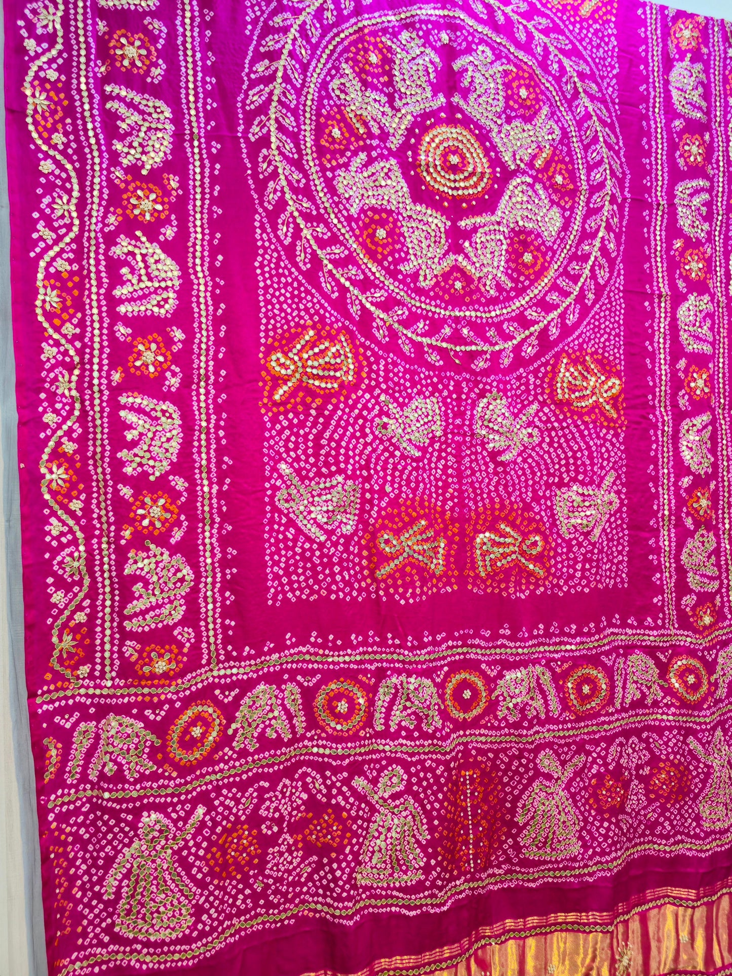 Pink handmade dupatta gajji silk dupatta gottapatti dupatta traditional dupatta SaffronFashion