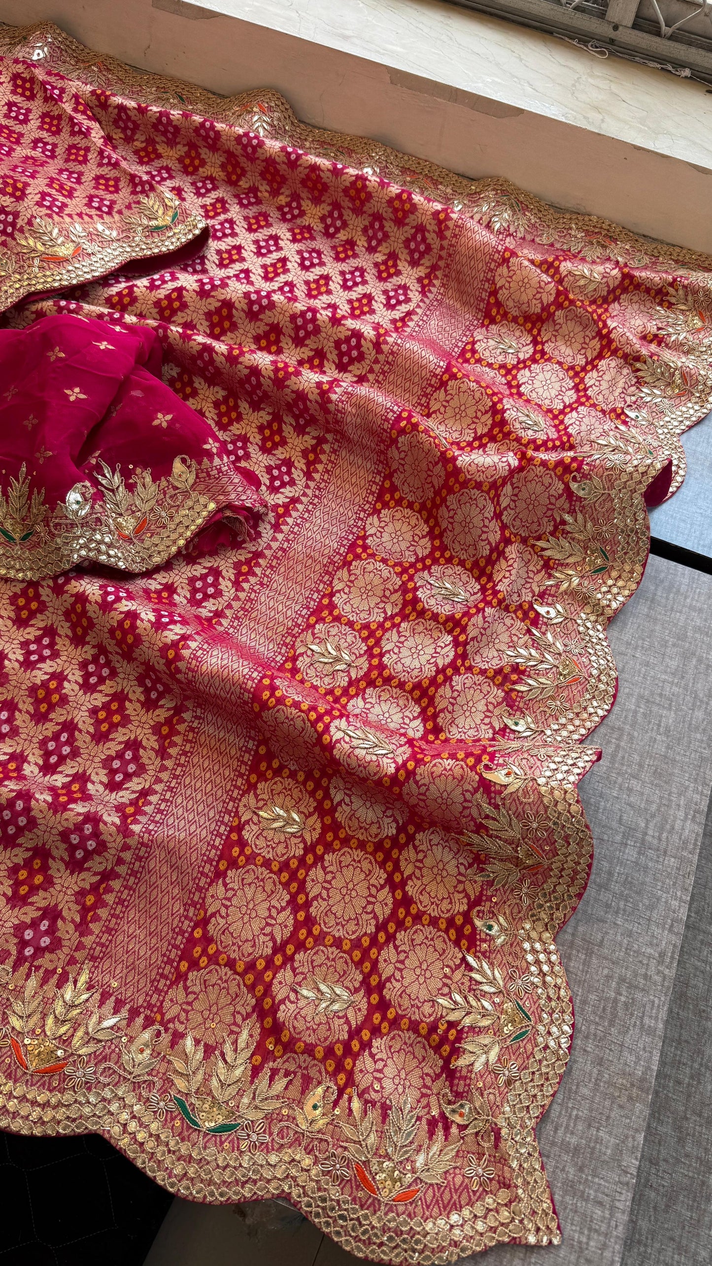 Vahisha gorgette saree Khaddi gorgette sarees Indian sari blouse - Saffronfashionindia