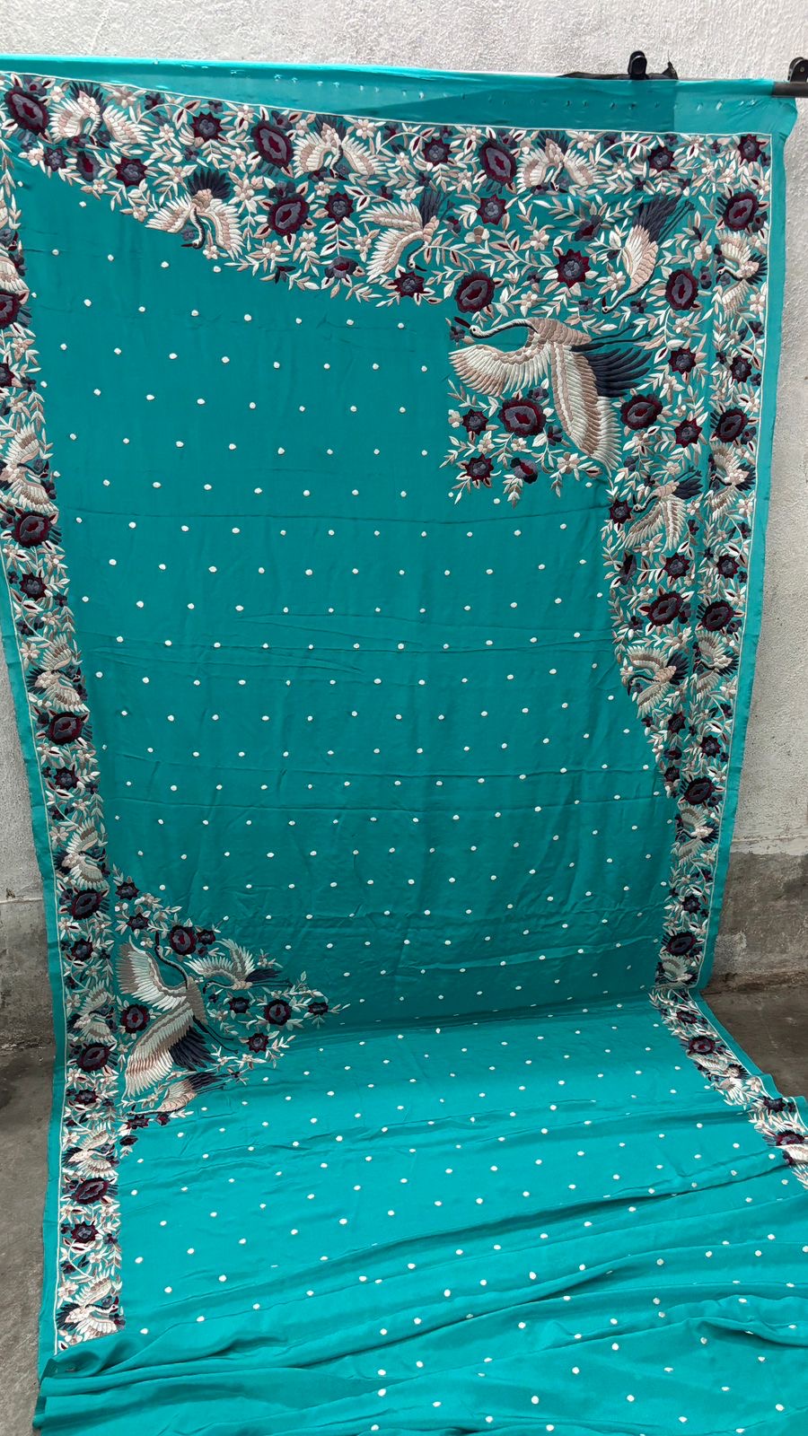 Crepe Parsi saree Parsi gara sarees authentic Parsi sari blouse Saffronfashionindia