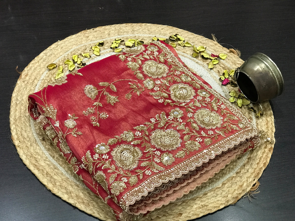 Designer silk Kanjeevaram saree wedding sari blouse Saffronfashionindia
