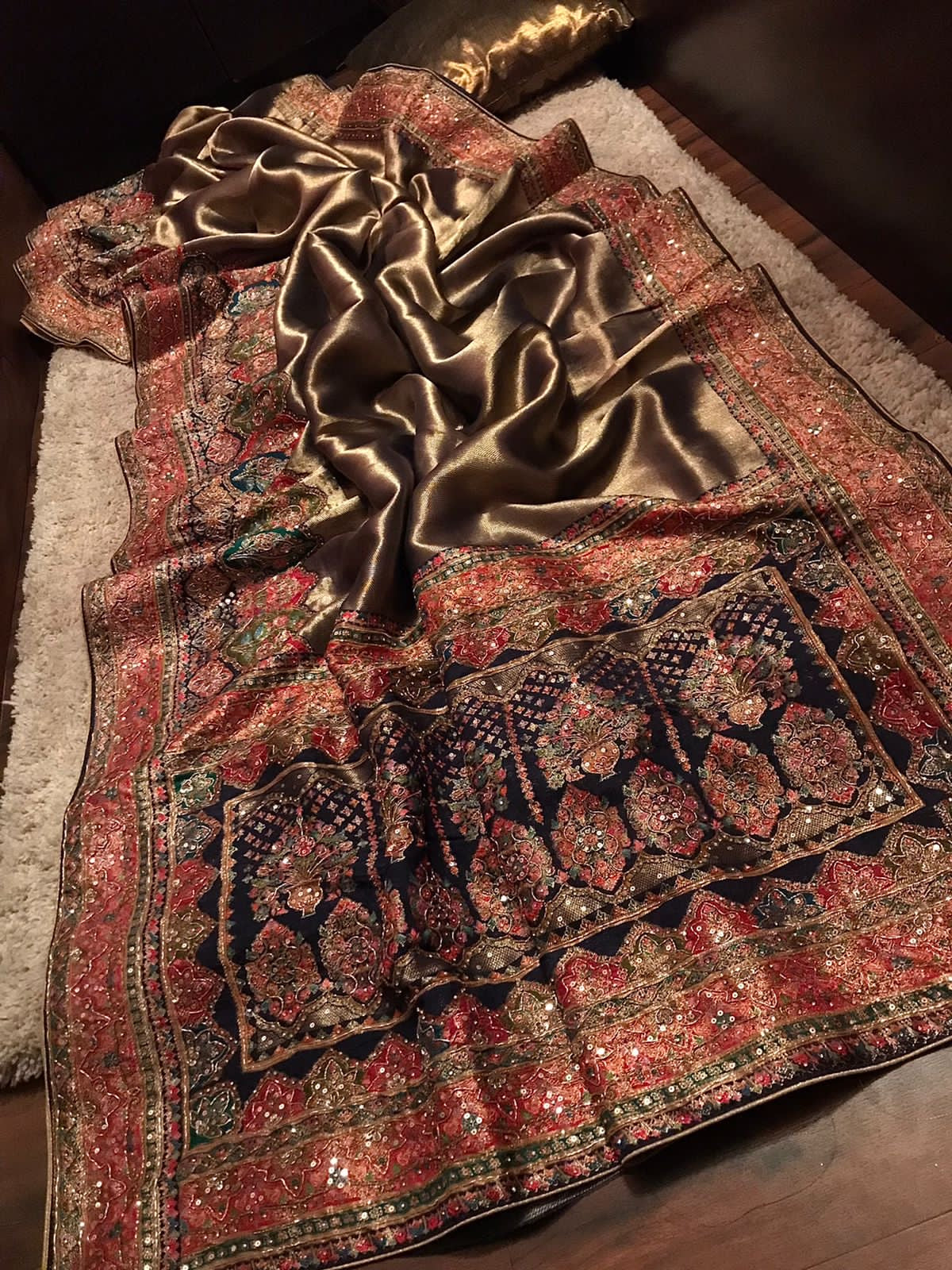 Kani Silk saree Kashmiri sarees Indian sari blouse SaffronFashion