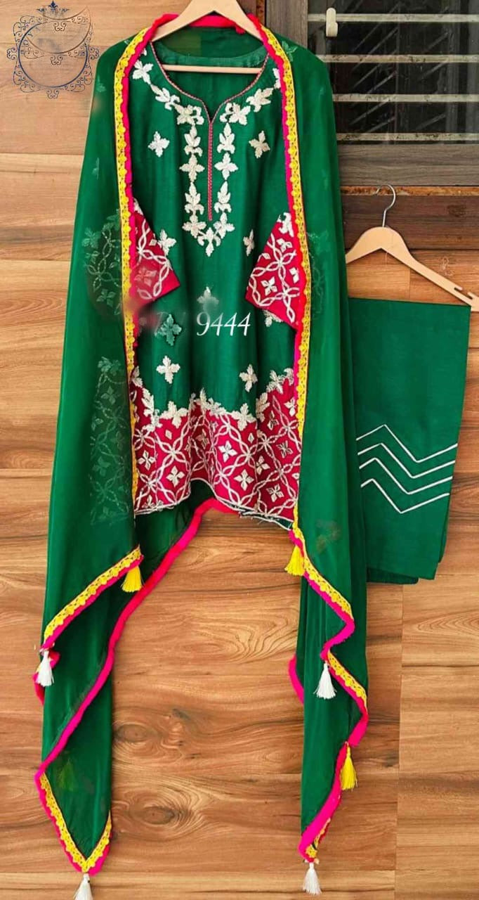 Embroidered salwar suit Indian salwar suit Traditional suit SaffronFashion