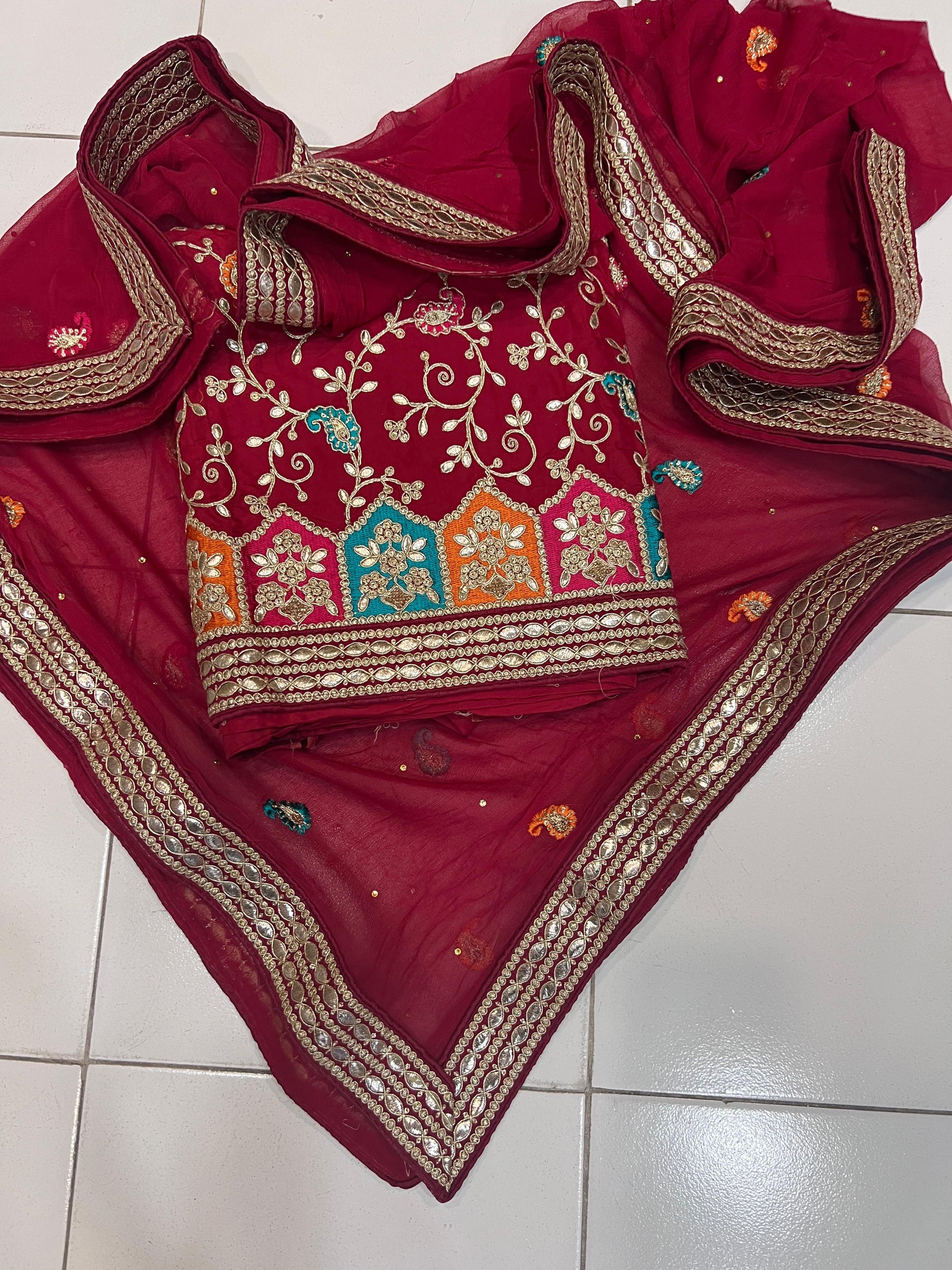 Roviza Punjabi silk salwar suit - Saffronfashionindia