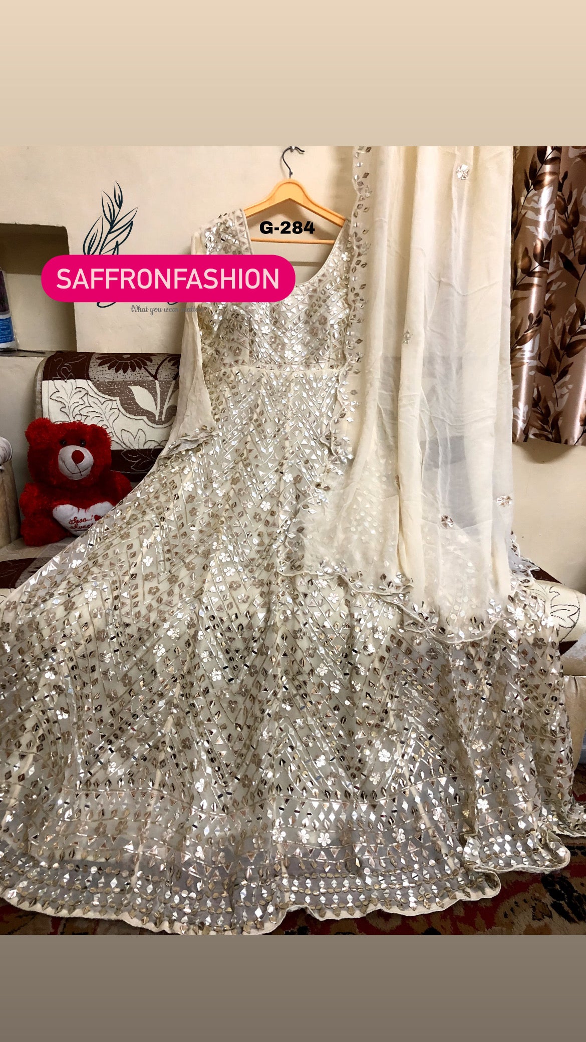 Anarkali gottapatti dress wedding dress bridal dresses - Saffronfashionindia