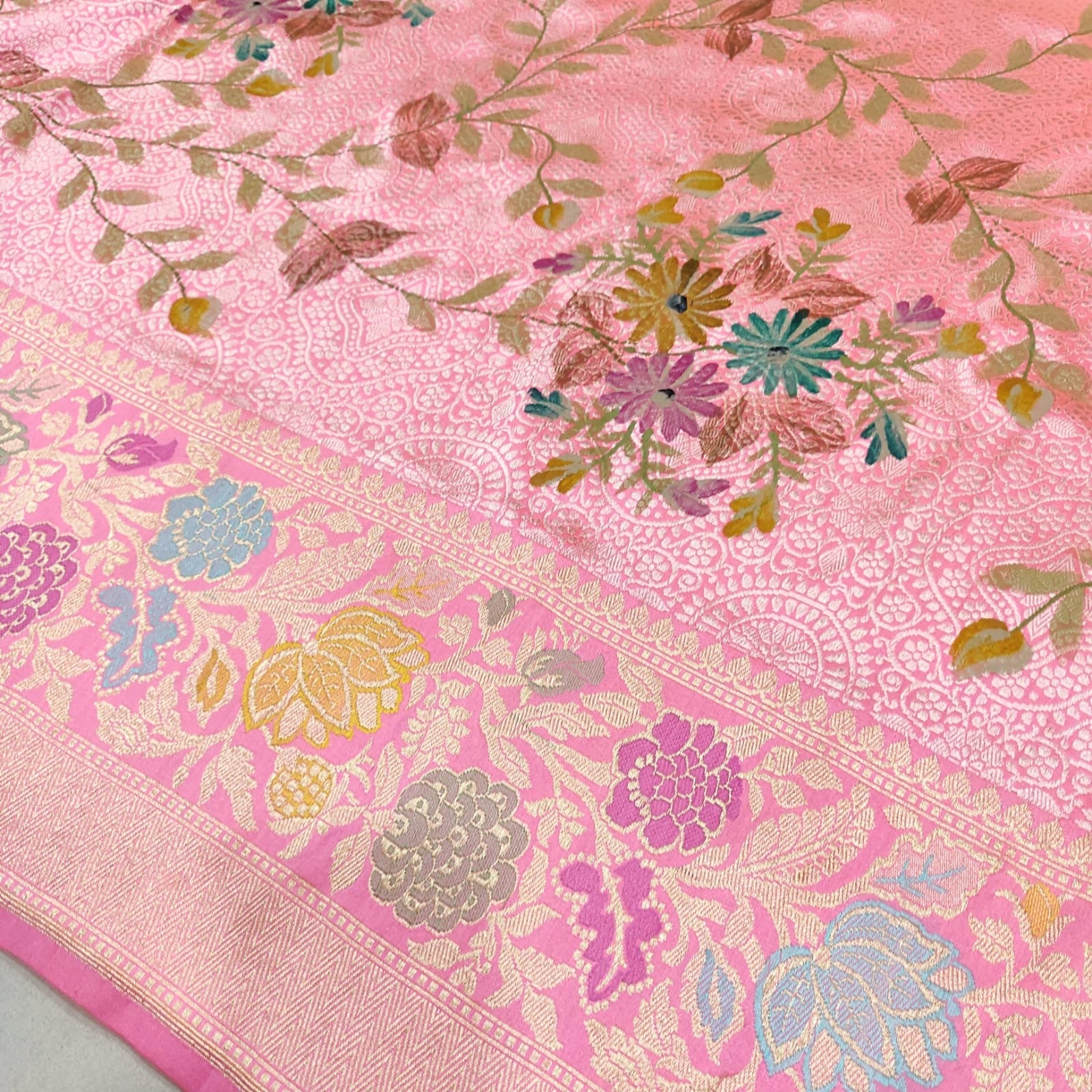 Pink Katan handwoven silk saree beautiful sarees - Saffronfashionindia