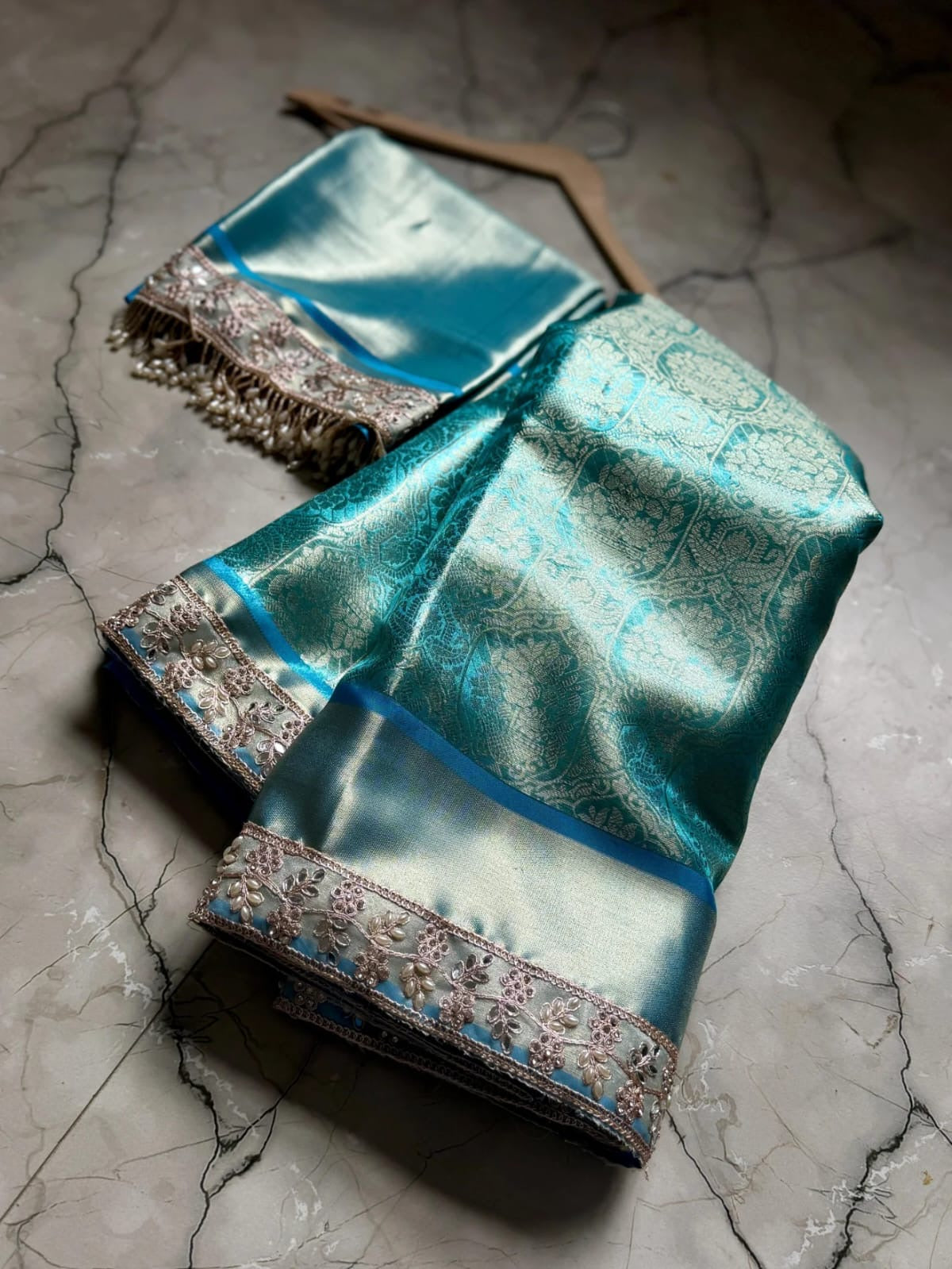 Paveli Banarsi saree tissue silk saree partywear sarees SaffronFashion