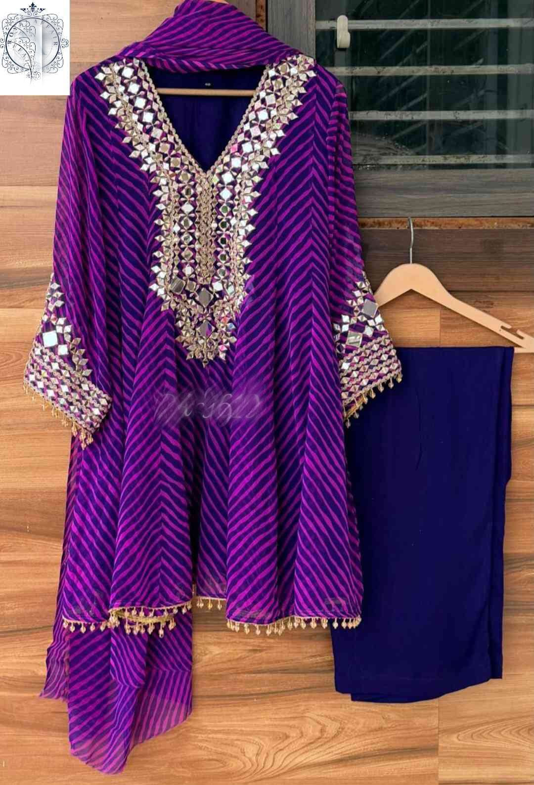Lehariya Anarkali salwar suit women dresses SaffronFashion