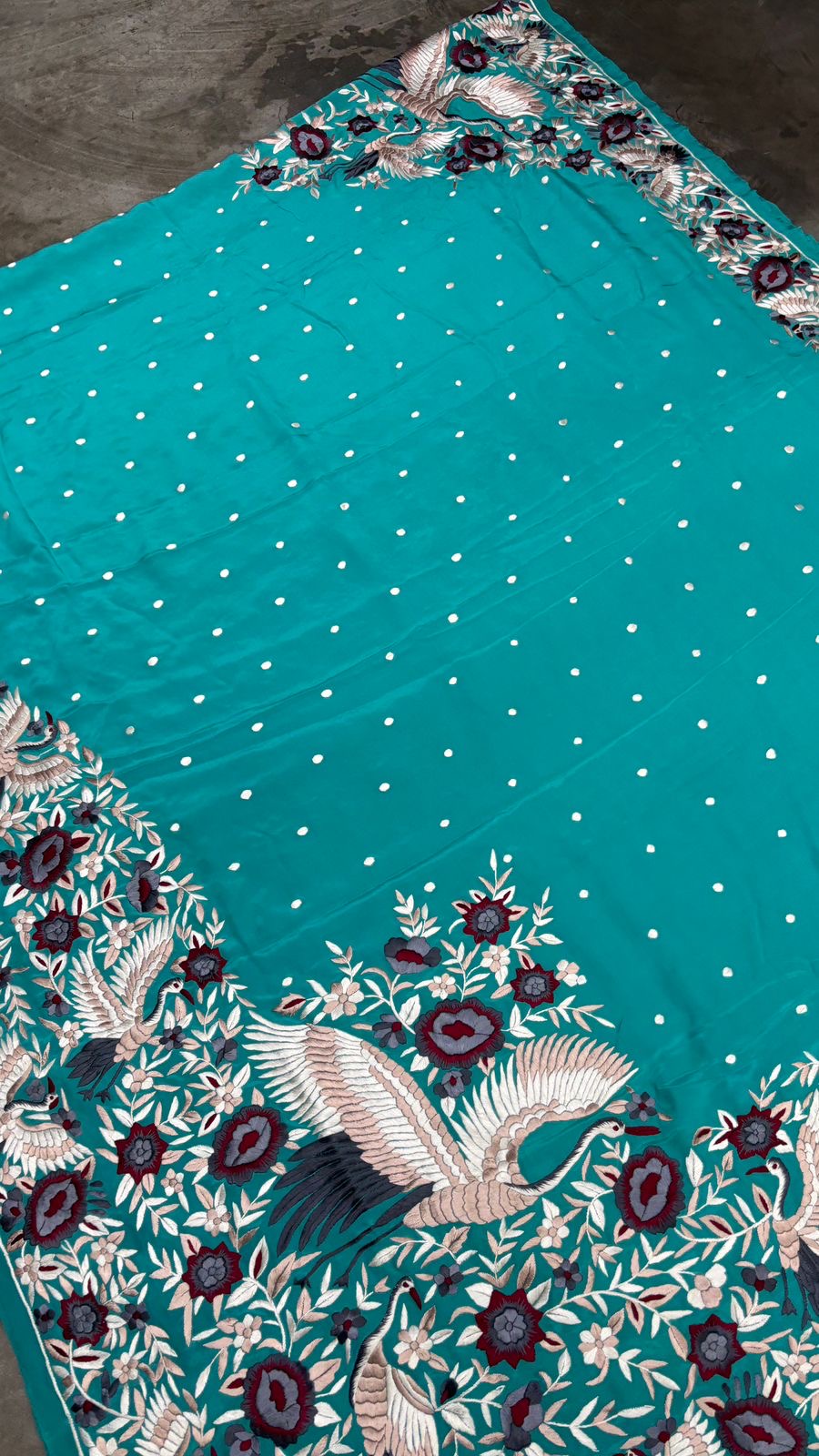 Crepe Parsi saree Parsi gara sarees authentic Parsi sari blouse Saffronfashionindia