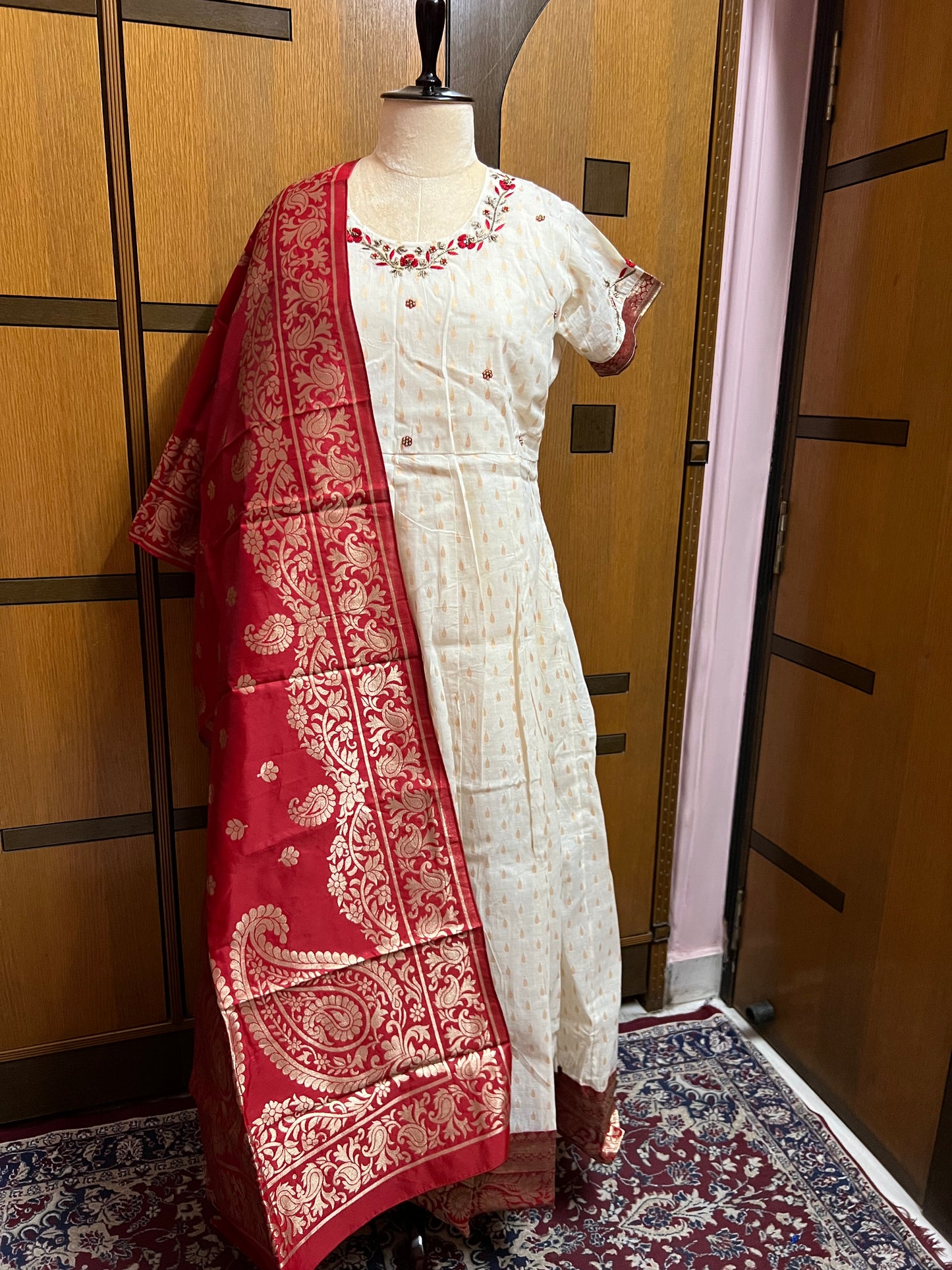 Red Anarkali inspired Kurti Set - Saffronfashionindia
