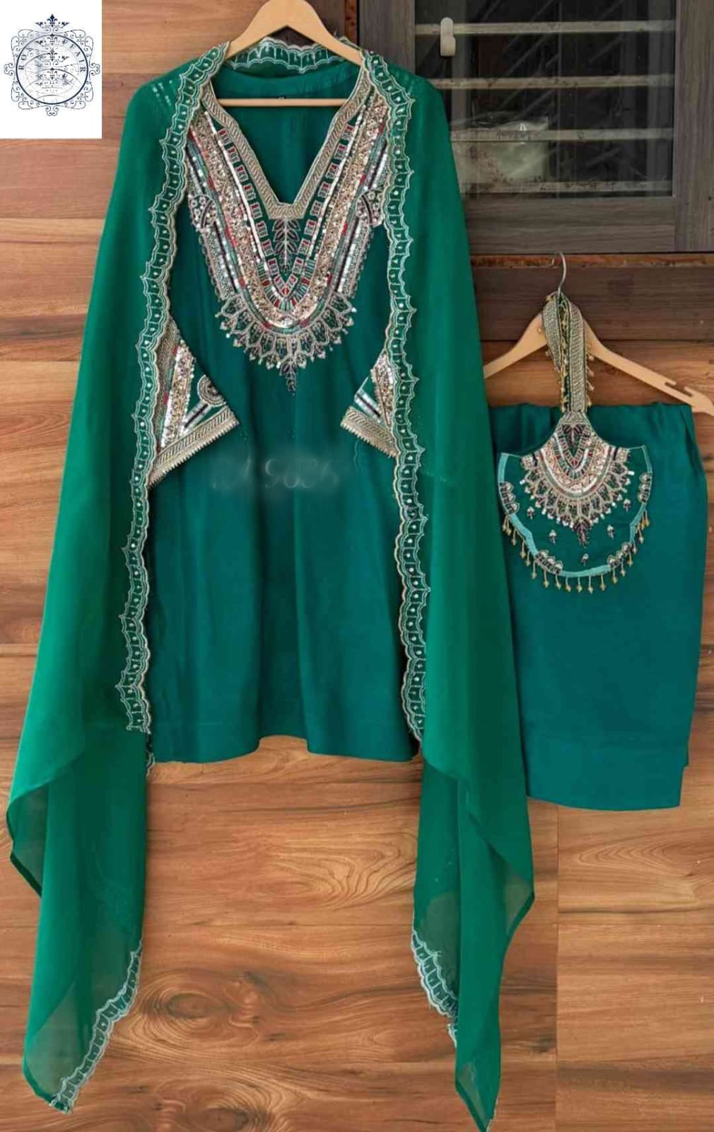 Embroidered Salwar Suit with Dupatta | Pakistani Style Designer Suit SaffronFashion