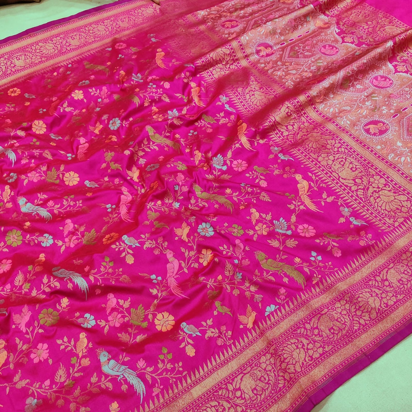 Nikashi embroidered saree Karan silk saree Indian wedding sari - Saffronfashionindia