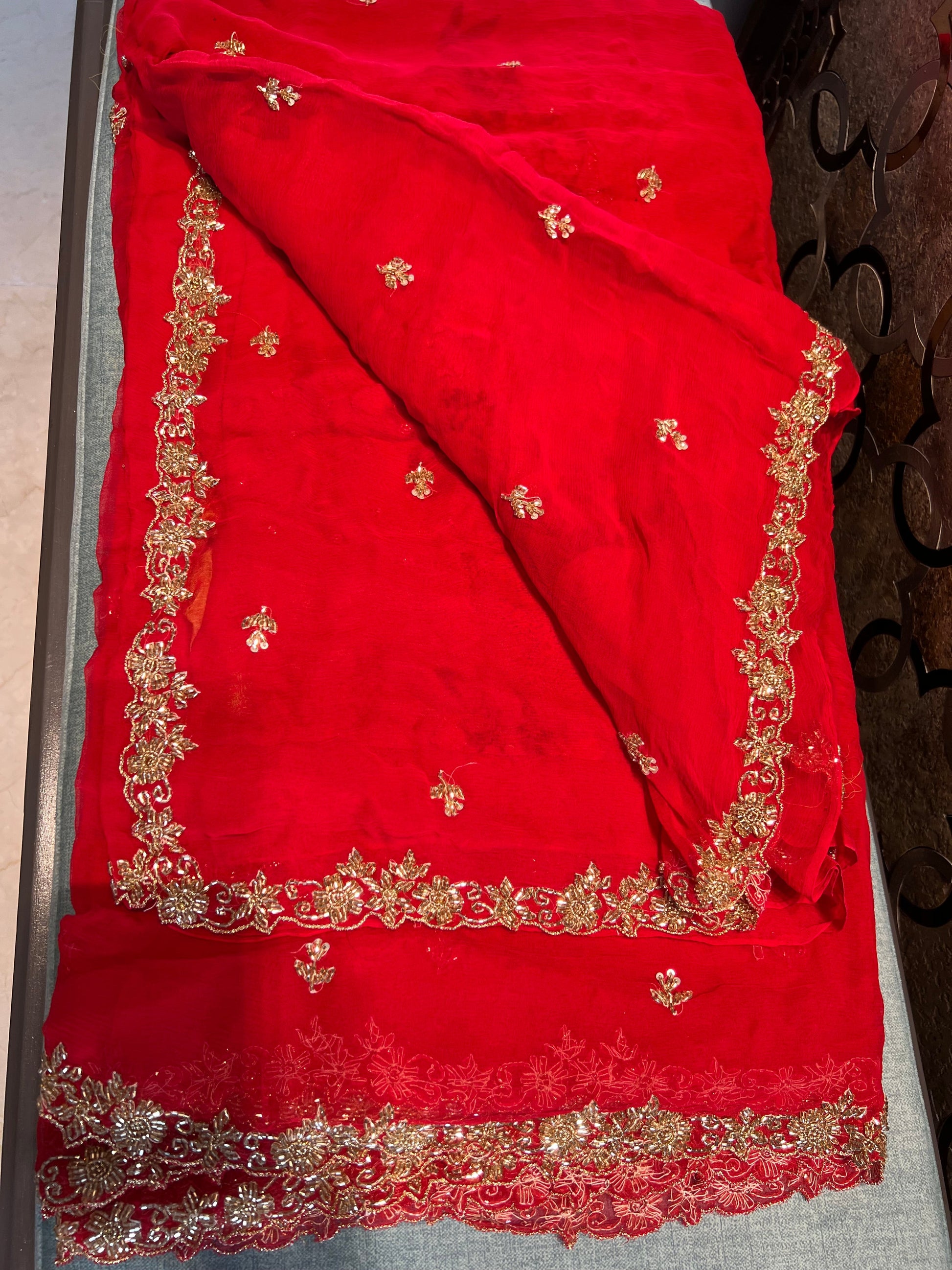 Mivisha zardosi saree blouse women Partywear sarees SaffronFashion