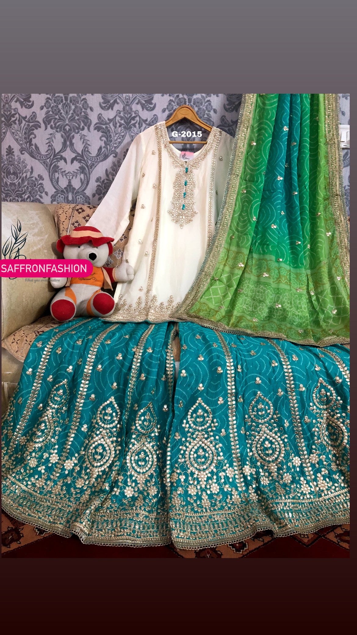 Gottapatti sharara dress Pakistani dress Indian sharara suit - Saffronfashionindia