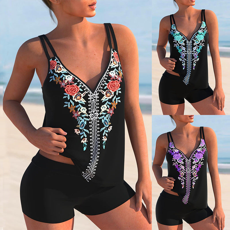 Women's Printed Plus Size Bikini Swimsuit Saffronfashionindia