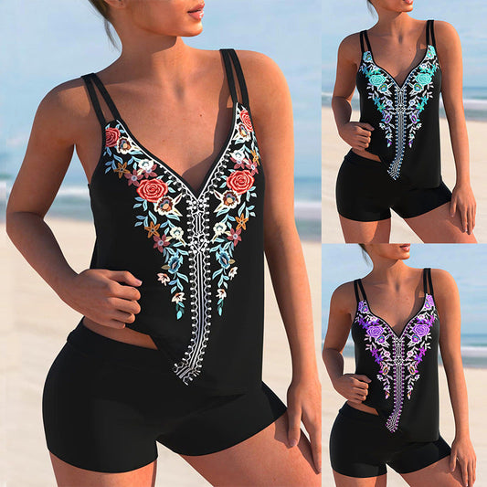 Women's Printed Plus Size Bikini Swimsuit Saffronfashionindia