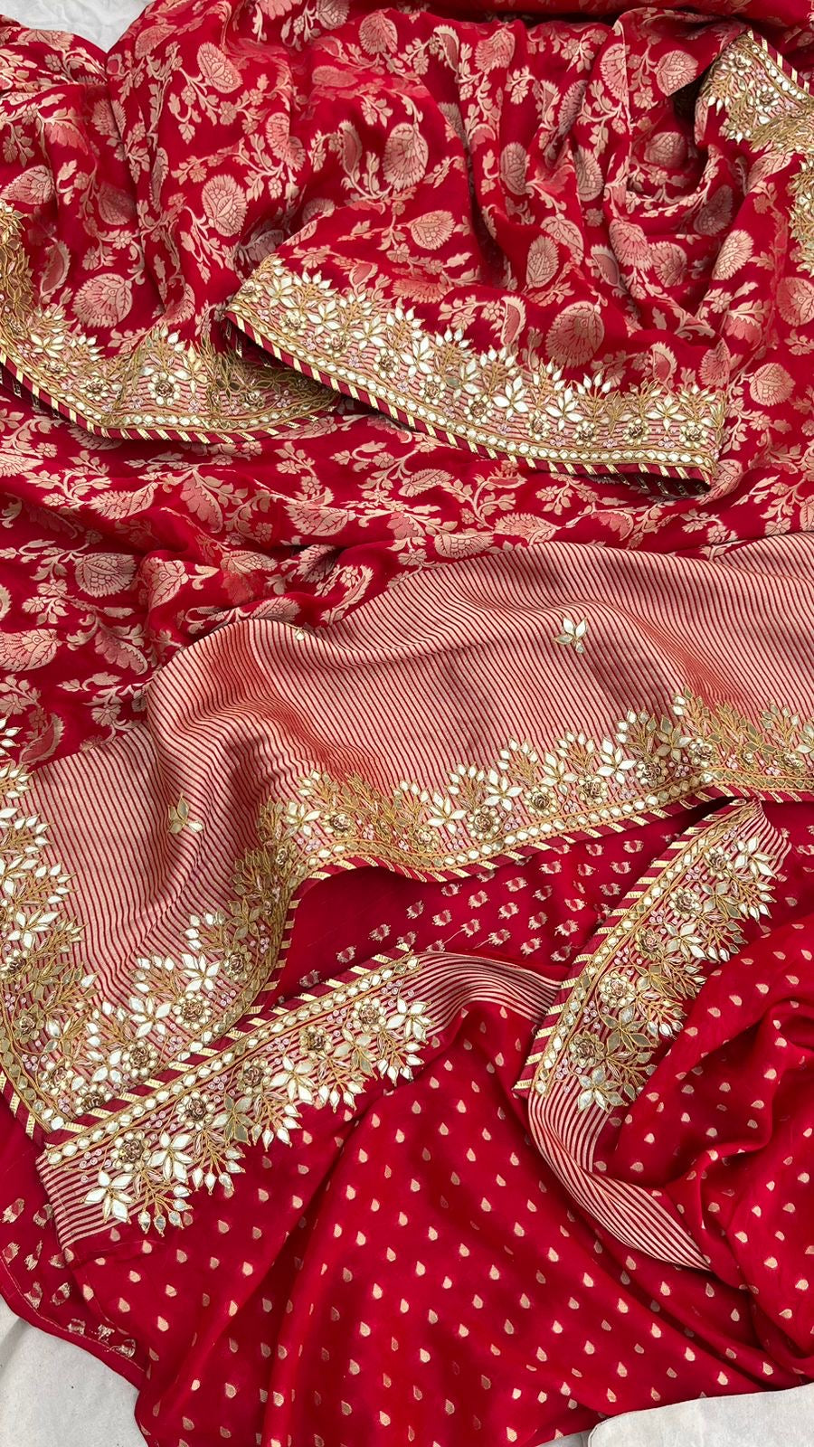 Yashoda Gottapatti Khaddi Gorgette Sarees - Saffronfashionindia