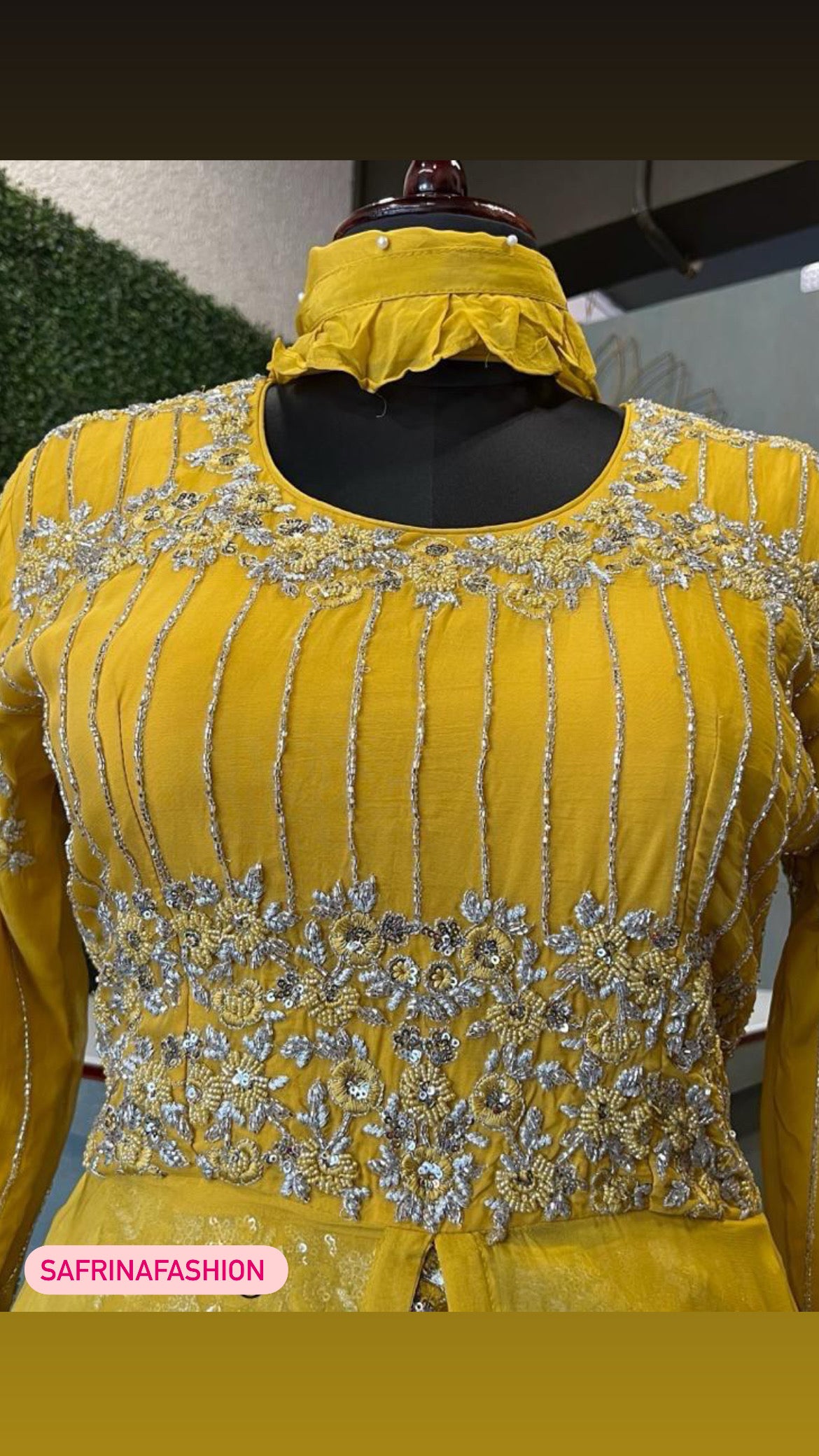 Yellow Indowestern Dress Wedding Dress Reception dress - Saffronfashionindia