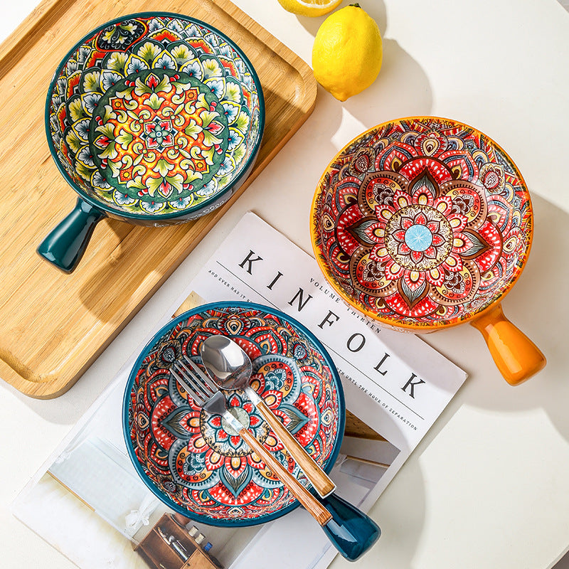 Glazed Salad Bowl Dessert Bowl Household - Saffronfashionindia