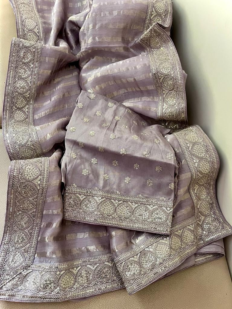 Nazina Chanderi silk Indian elegant sarees - Saffronfashionindia