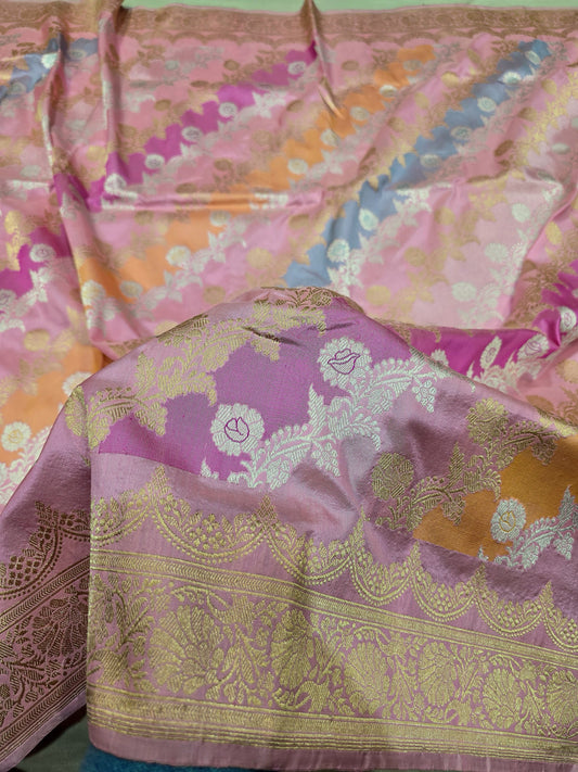 Rushika rangkat saree Banarsi saree traditional sari Indian saree rangkat sarees - Saffronfashionindia