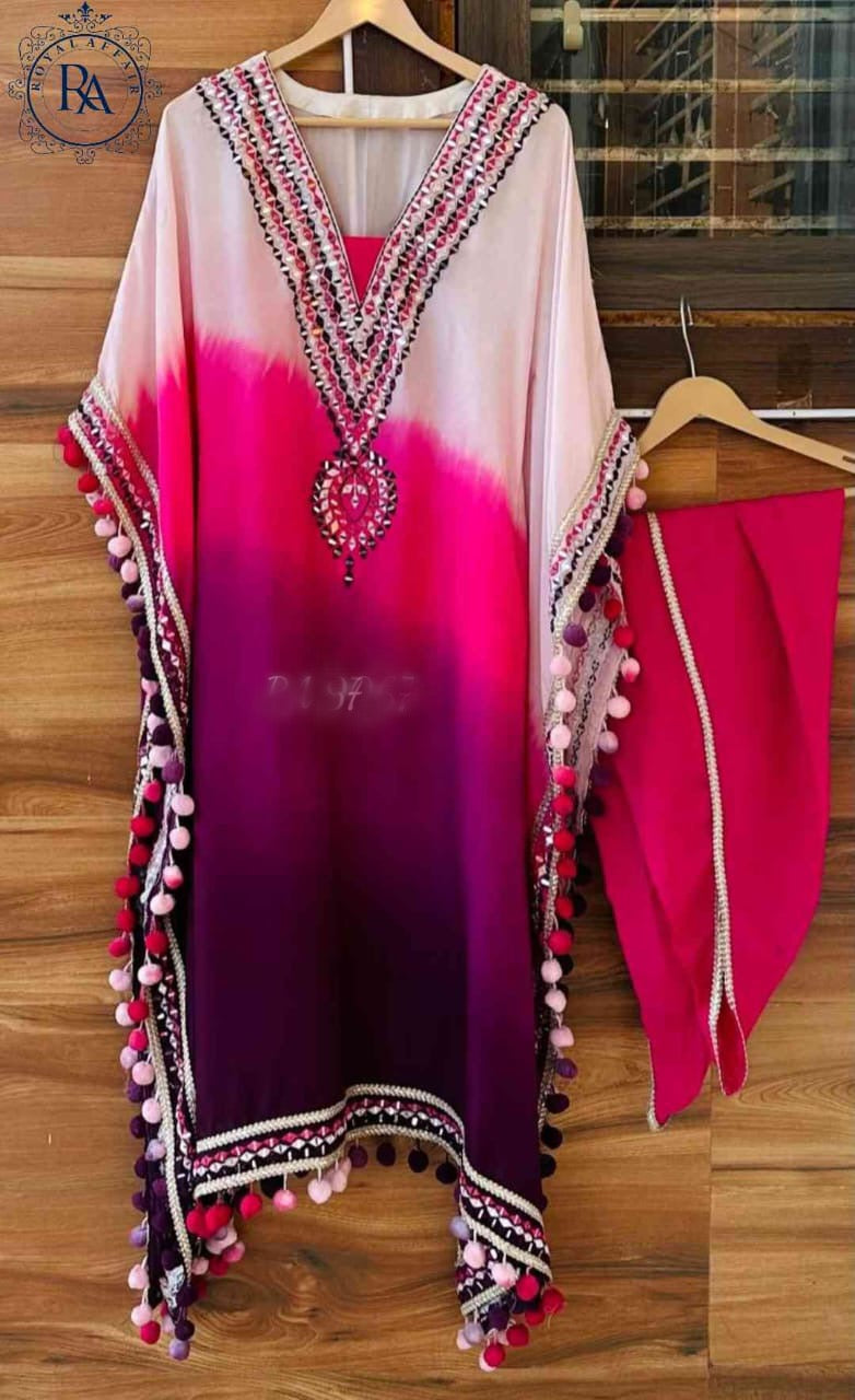 Silk Kaftan Set beautiful kaftan set - Saffronfashionindia