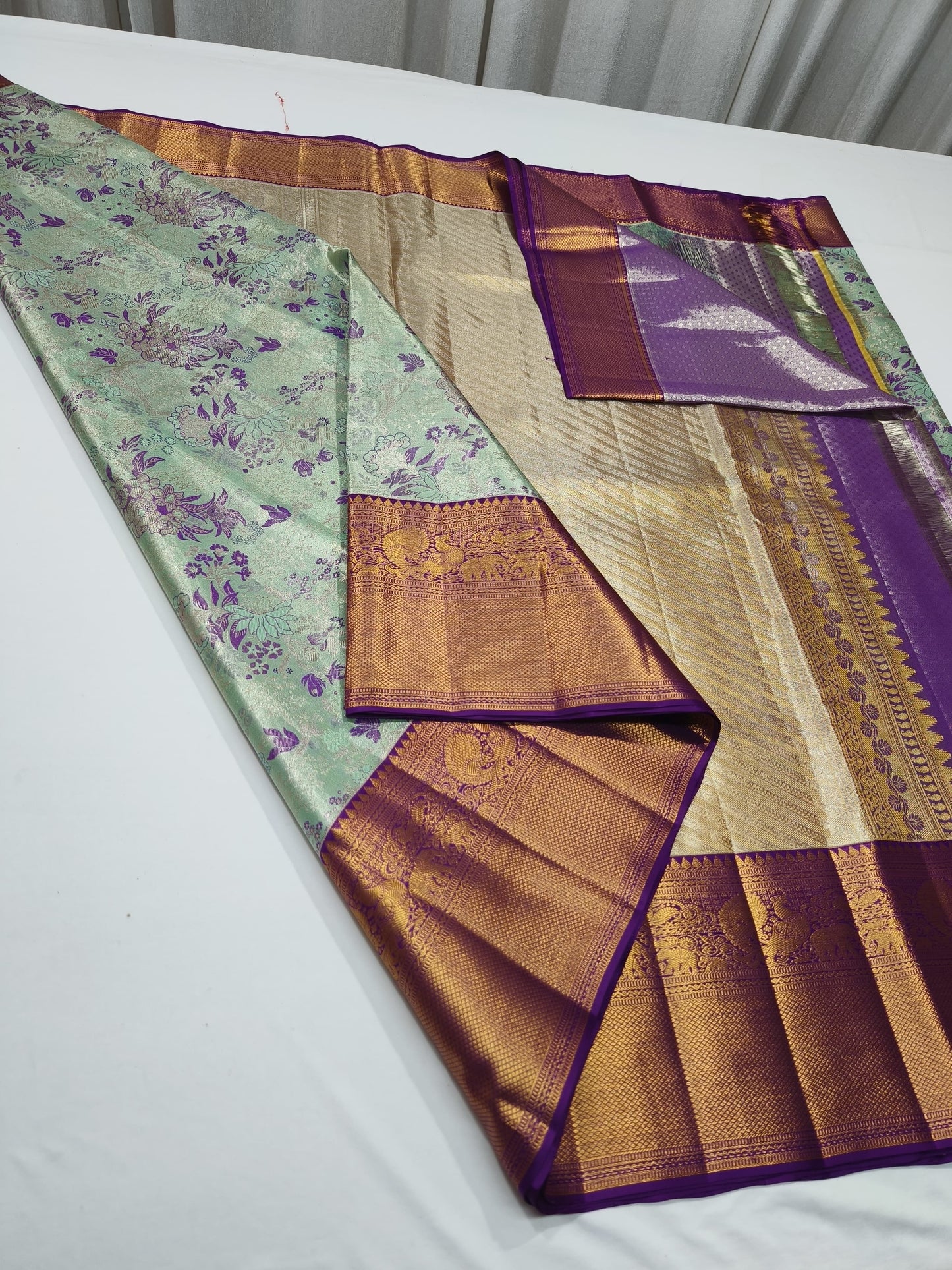 Kimiti silk saree/kanjeevaram sarees Indian saree blouse - Saffronfashionindia