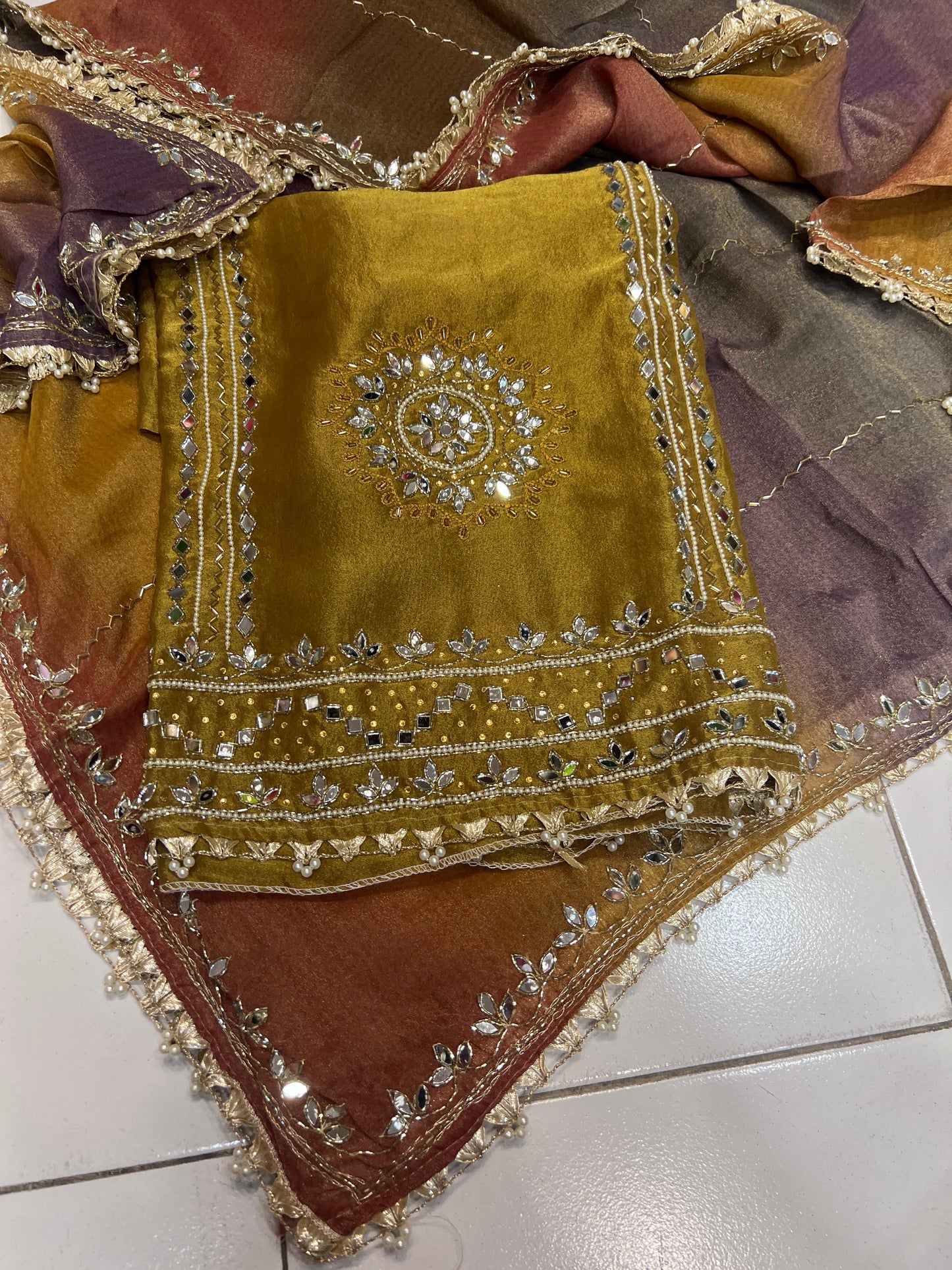 Shimmer Organza Salwar suit Punjabi suit - Saffronfashionindia