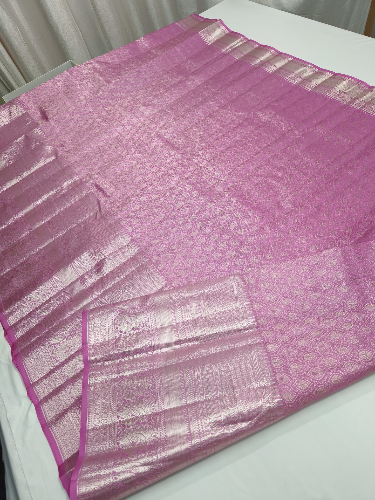 Pink Kanjeevaram Pure Silk Sarees Handwoven saree - Saffronfashionindia