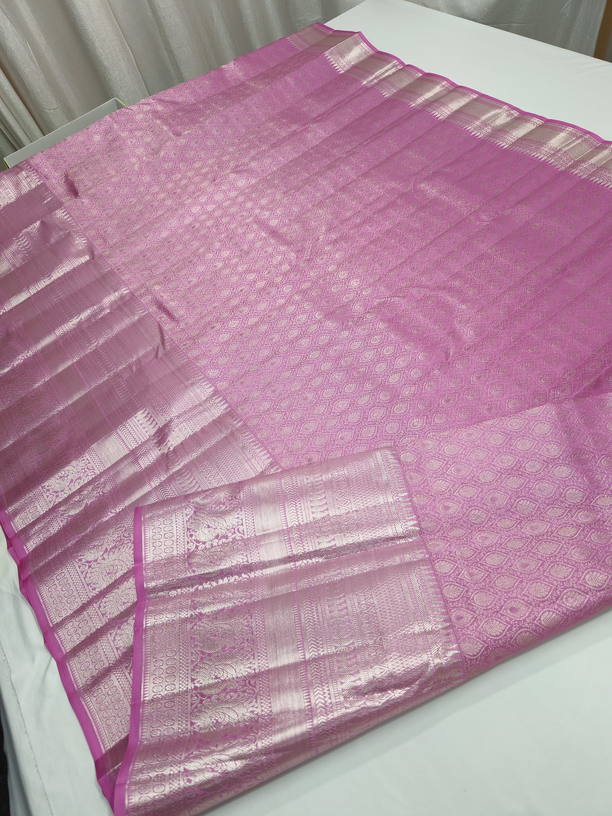 Pink Kanjeevaram Pure Silk Sarees Handwoven saree - Saffronfashionindia