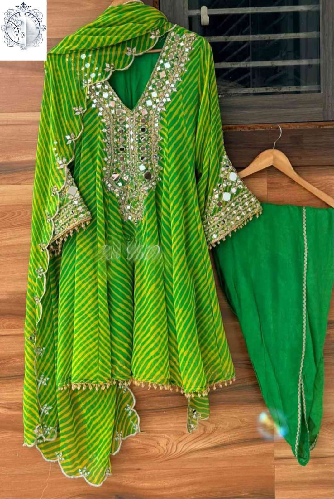 Lehariya Anarkali salwar suit women dresses SaffronFashion