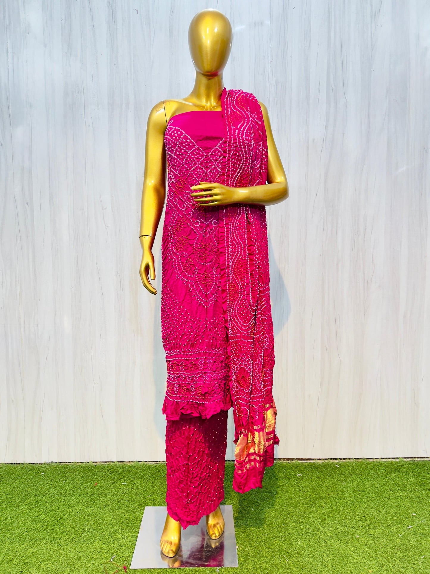 Bandhani salwar suit gajji silk suit women salar suit Indian Salwar kameez Saffronfashionindia