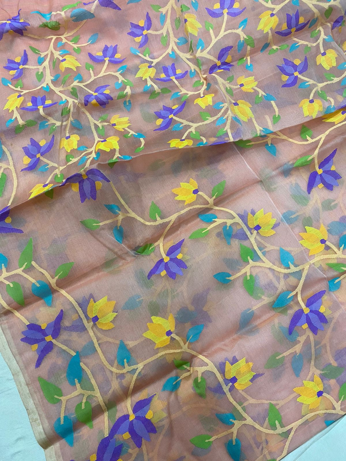 Gandhari floral Tantuj jamdani sarees traditional Indian saree - Saffronfashionindia