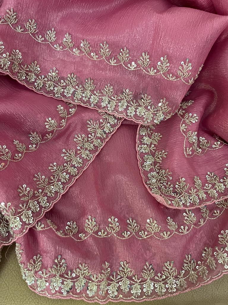 Ruhaani crushed tissue partywear sarees - Saffronfashionindia