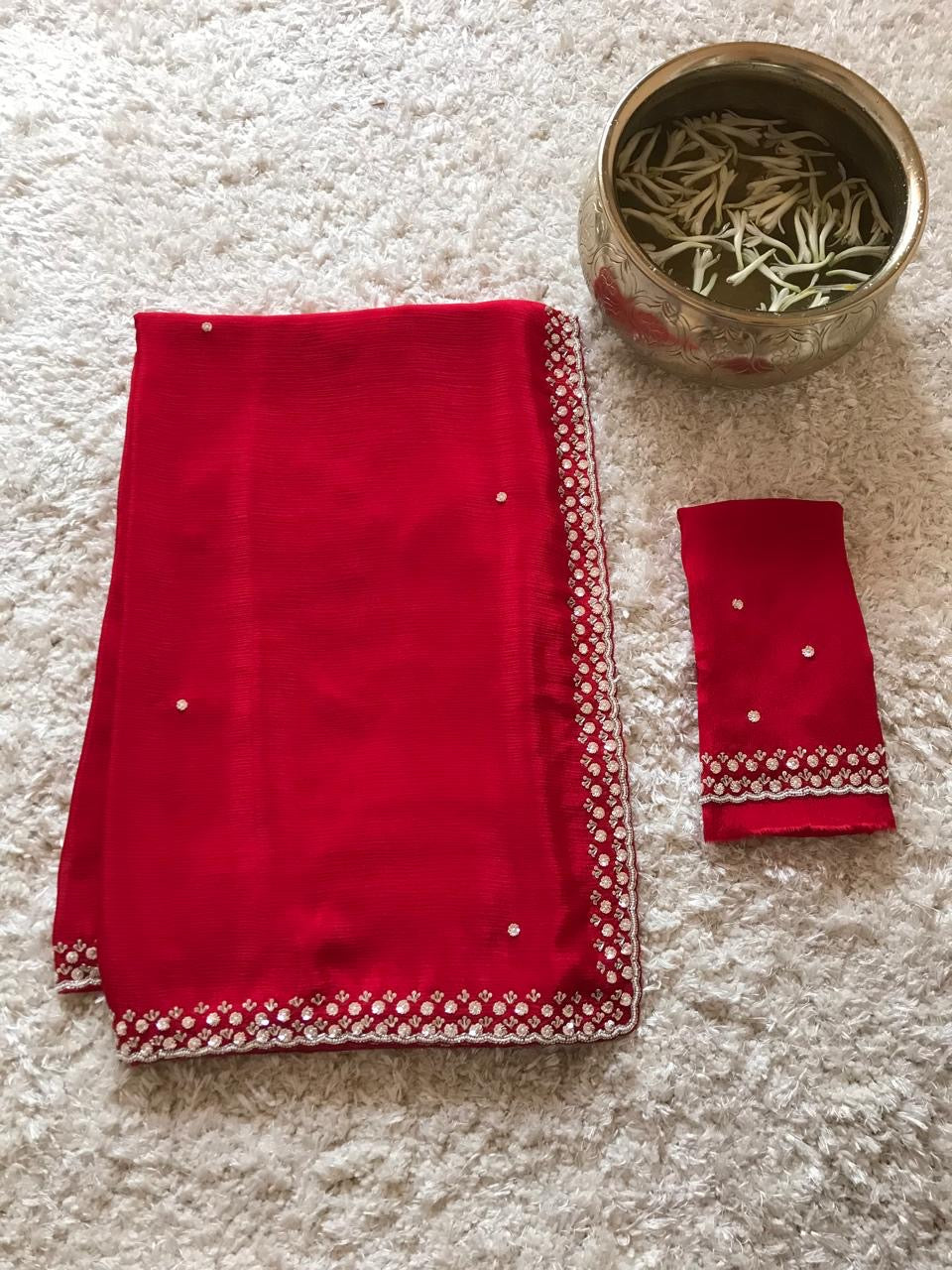 Bridal red saree Indian saree Partywear sarees Saffronfashionindia