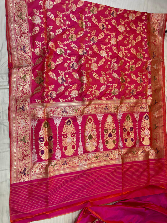 Pink exclusive saree katan kadwa silk saree Indian sarees SaffronFashion