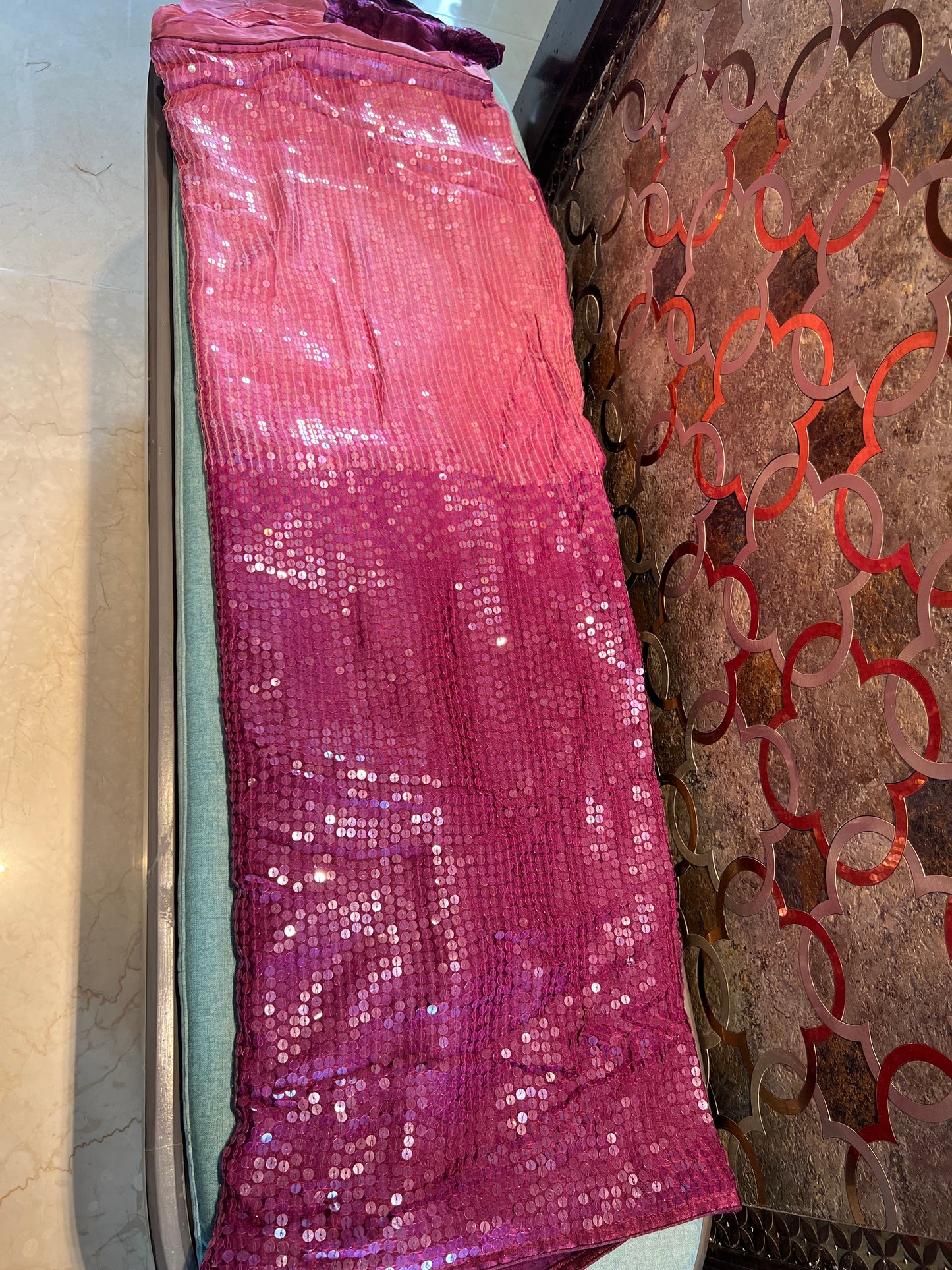 Purple Shaded Sequins Saree Partywear Saree Women Sari - Saffronfashionindia