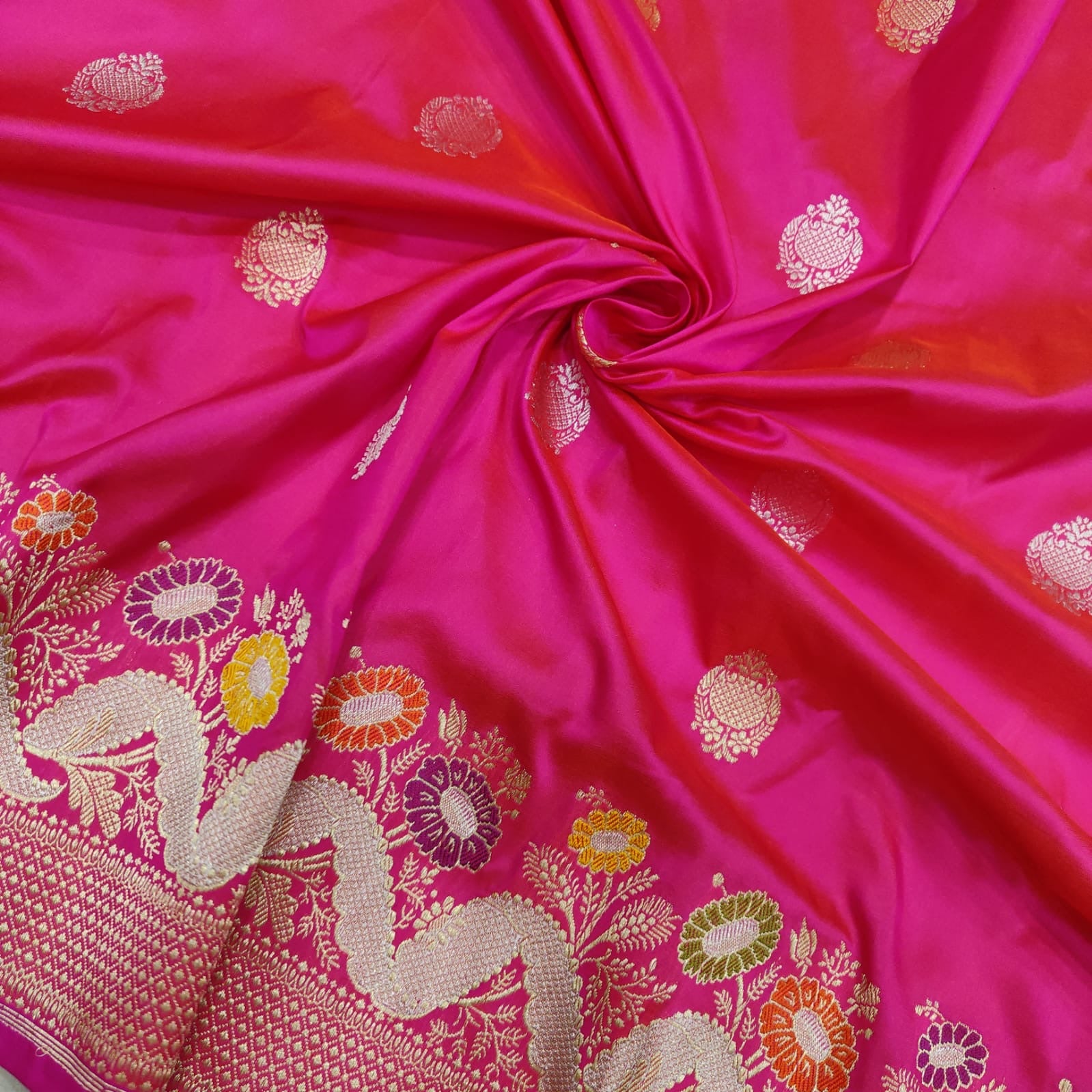 Pink handwoven katan silk saree Indian sarees blouse Zari sari - Saffronfashionindia