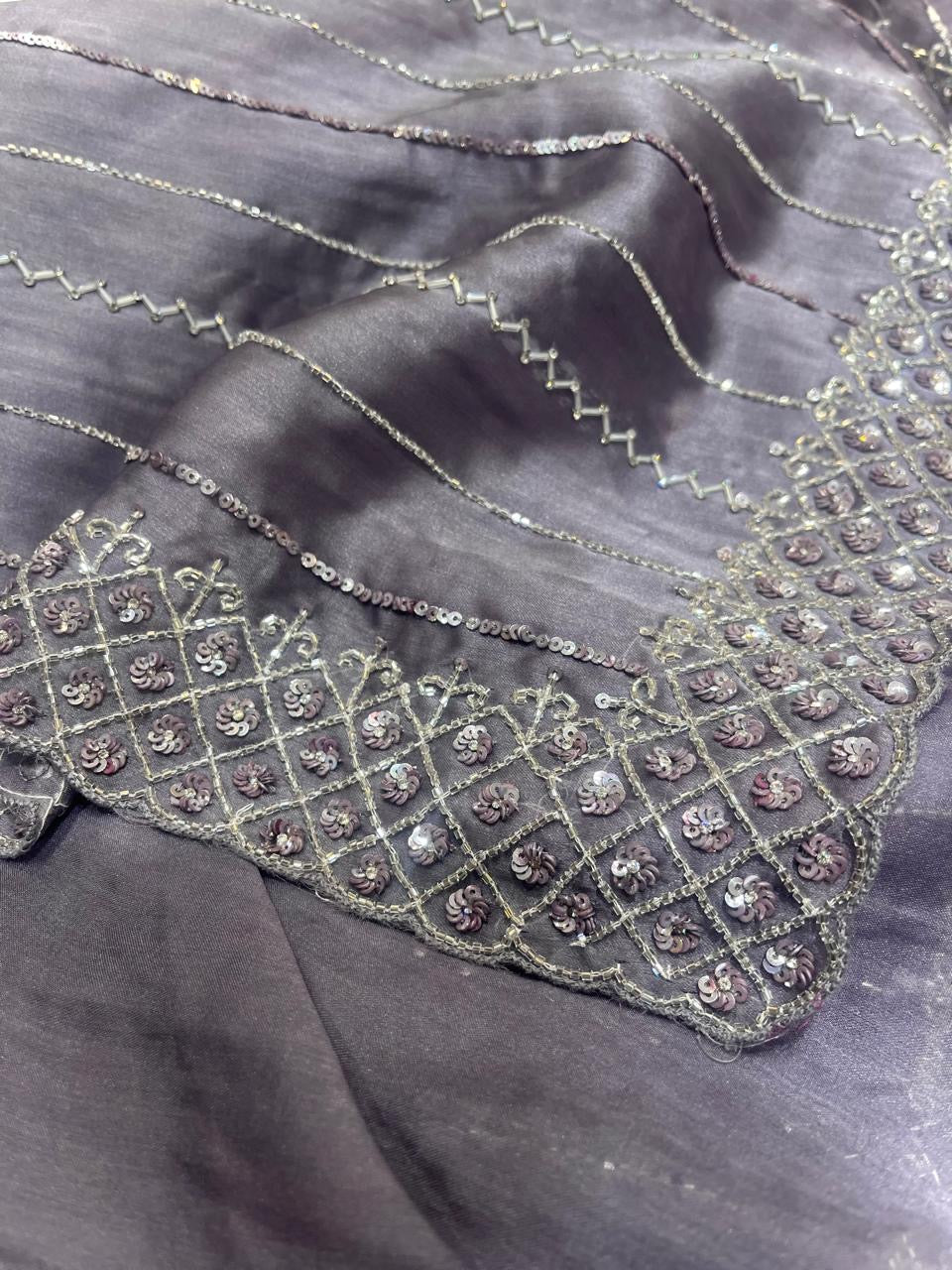Lavisha organza saree Indian saree sequence sarees - Saffronfashionindia