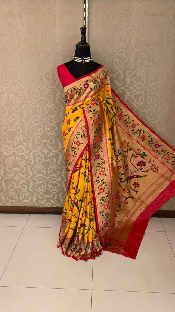 Maharani styled inspired Paithani saree - Saffronfashionindia