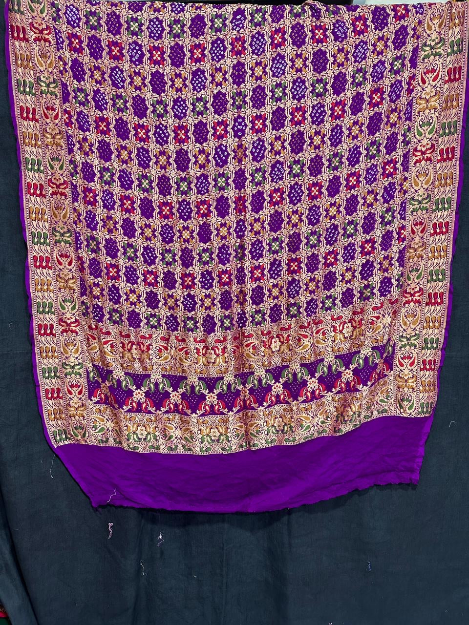 Rani Banarsi bandhej dupatta - Saffronfashionindia