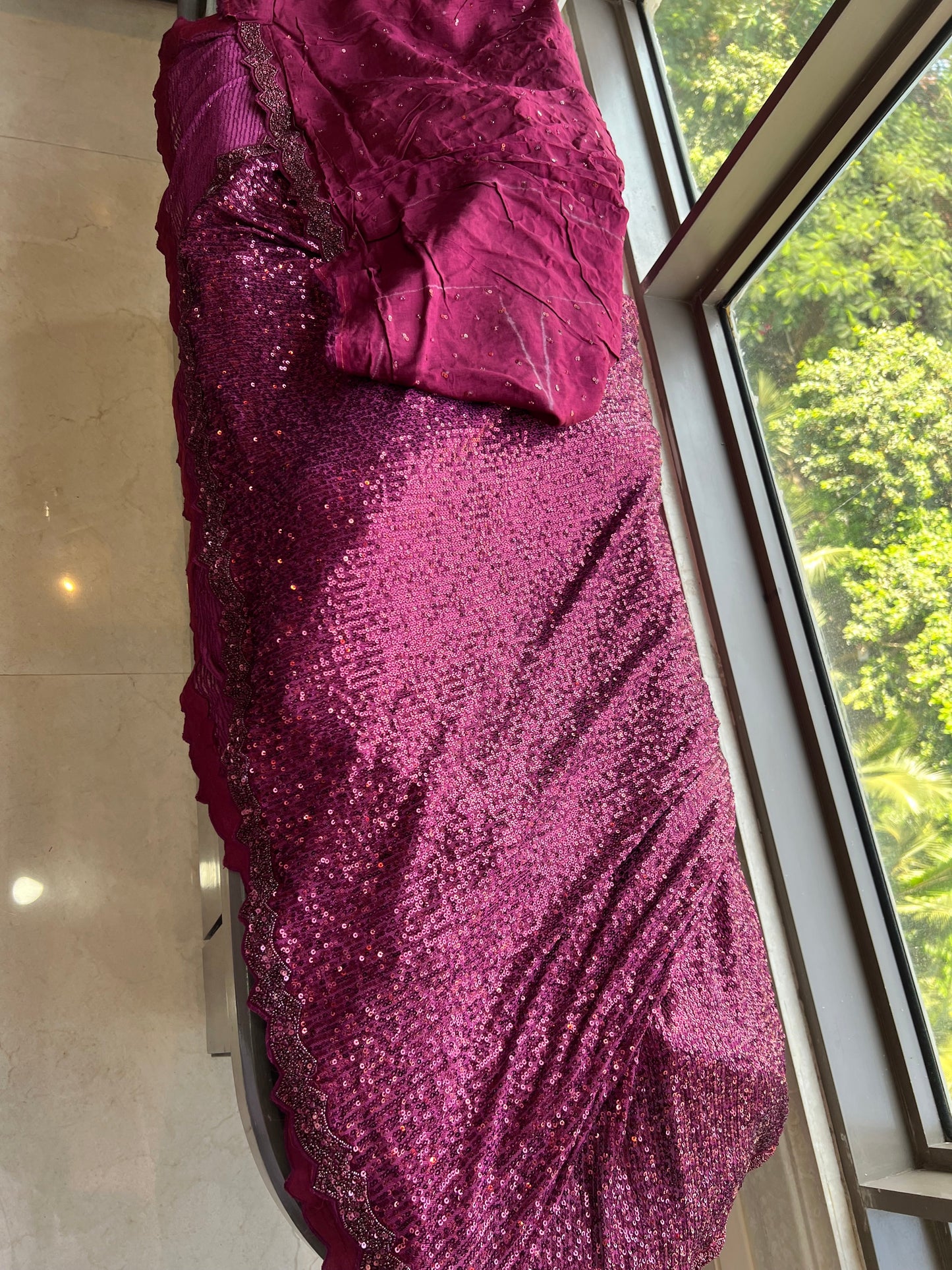 Sequins saree Partywear saree beautiful saree blouse SaffronFashion
