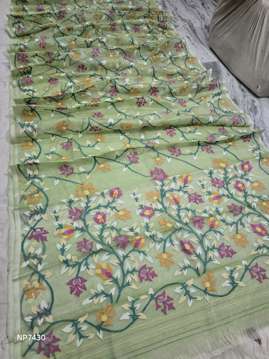 Nikashi Tantuj Jamdani saree traditional Indian floral sarees SaffronFashion