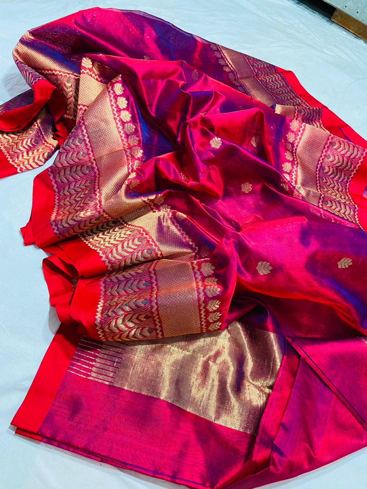 Vinisha Chanderi handloom saree pattu silk saree SaffronFashion